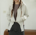 Fringe Hem Hooded Zip-Up Jacket
