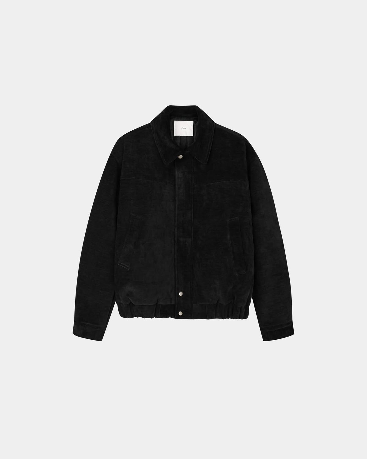 Brown and black men's velvet blouson jackets, front view