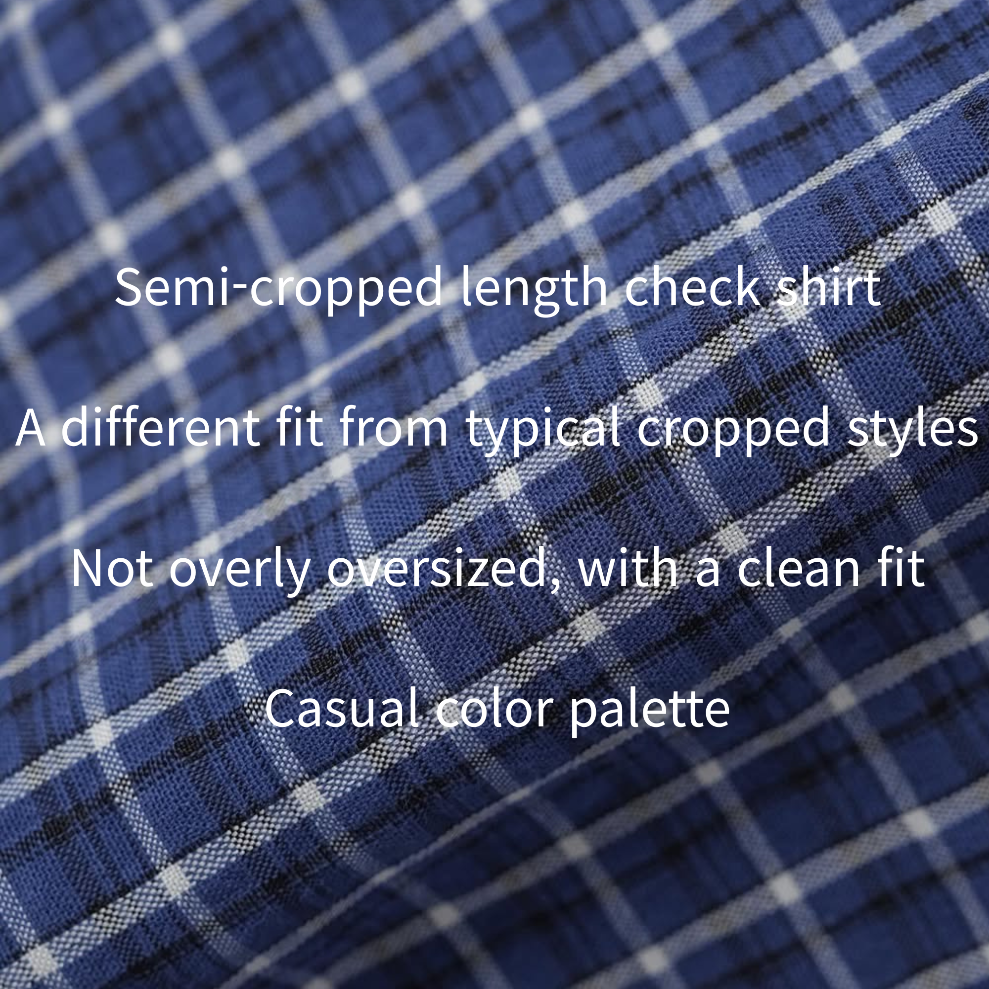 Camicia a maniche lunghe a quadri semi-corta