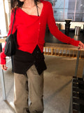 Lake Asymmetric Button Knit Cardigan
