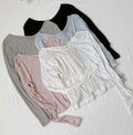 3Pack Flatyou Cooling Textured Crop Long Sleeve Top