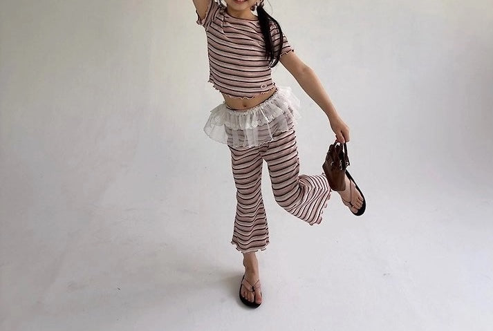 Saintdoll Multistripe Knit Top & Flare Pants Set — Kids