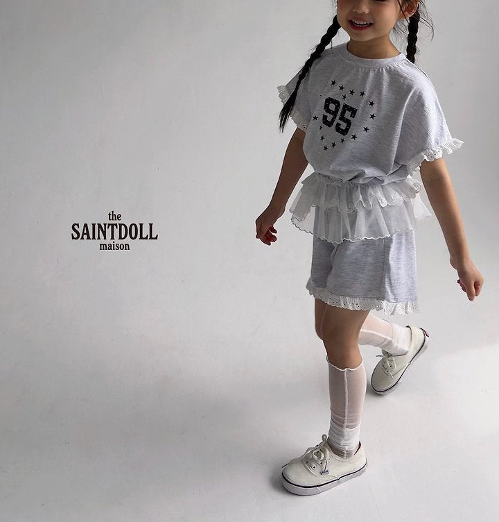 Saintdoll Lace Trim Top & Shorts Set — Kids