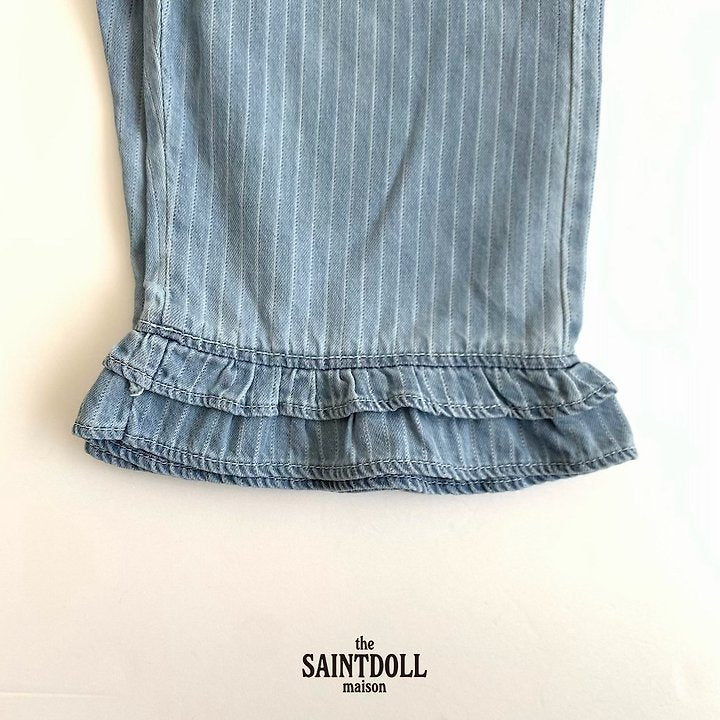 Saintdoll Petit Ruffle Hem Wide-Leg Denim Pants — Mother & Child Matching