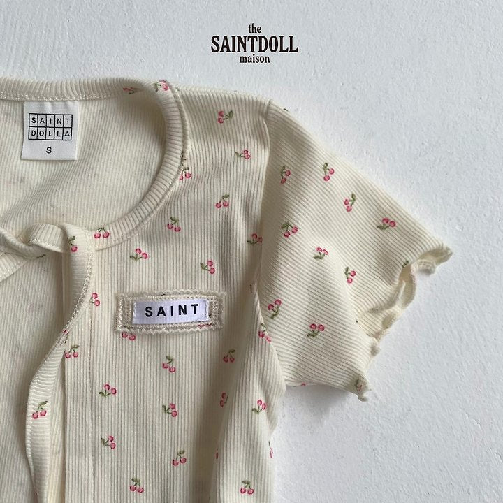 Saintdoll Cherry Print Ruffle Dress & Cardigan Set — Kids