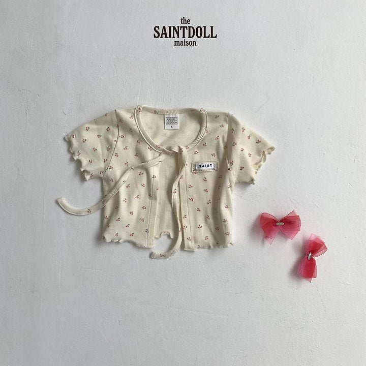Saintdoll Cherry Print Ruffle Dress & Cardigan Set — Kids