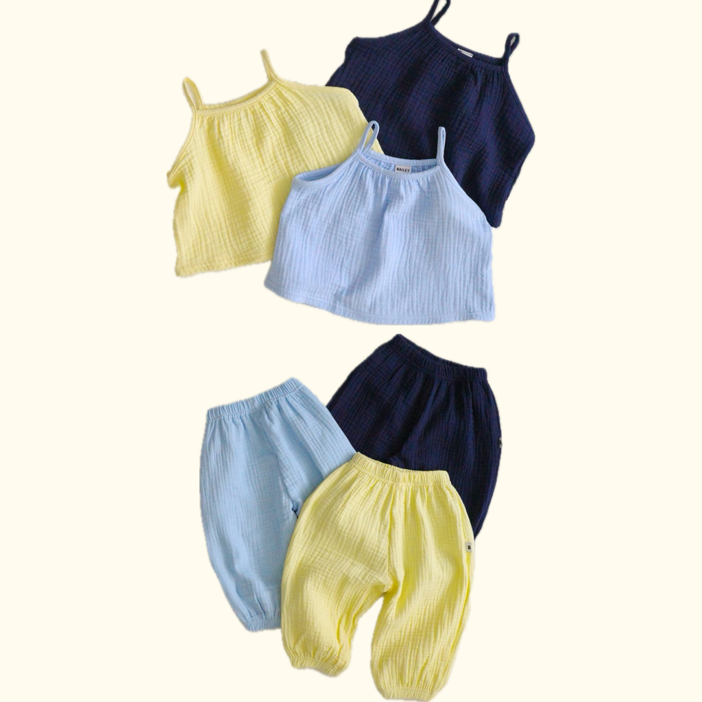 Bailey Crinkle Cotton Camisole & Pants Set — Kids