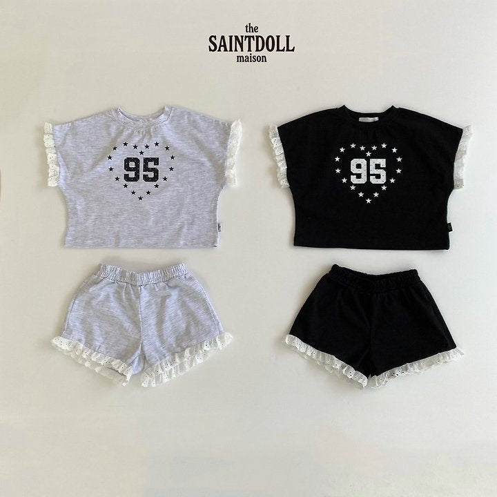 Saintdoll Lace Trim Top & Shorts Set — Kids