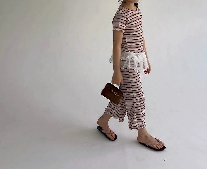 Saintdoll Multistripe Knit Top & Flare Pants Set — Kids