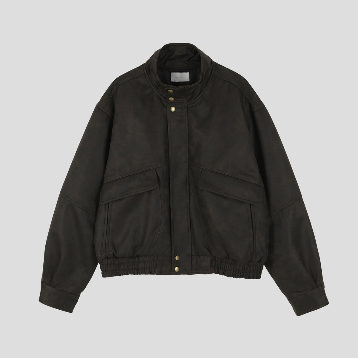 Khaki brown crackle Harrington jacket back view