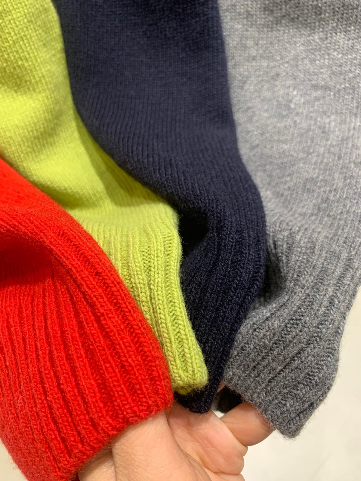 Navy two-way knit sweater back view