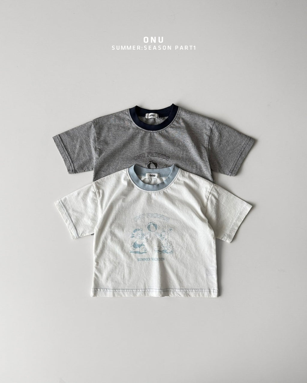 Onu Denim Dungaree Shorts (+ Optional Bunny Bear Graphic Tee) — Kids
