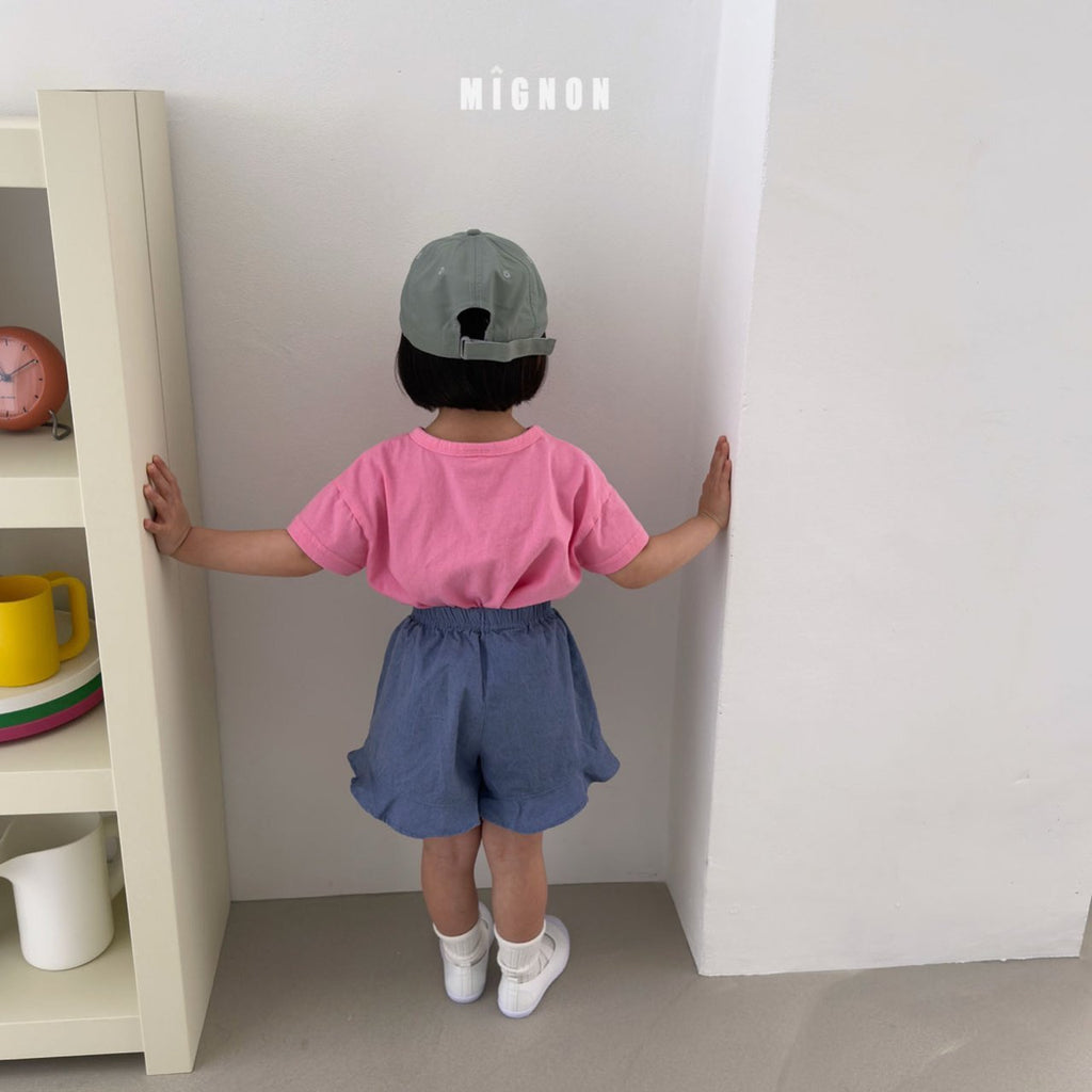 Mignon Ribbon Graphic Tee & Ruffle Hem Shorts Set  — Kids