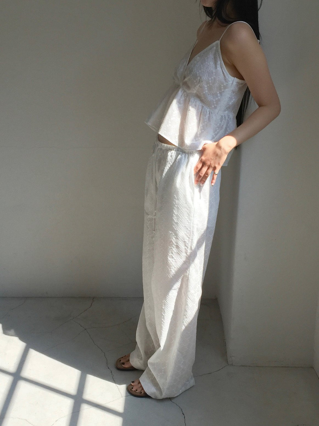 Lovemoment Eyelet Lace Wide Leg Pants (+Optional Top)
