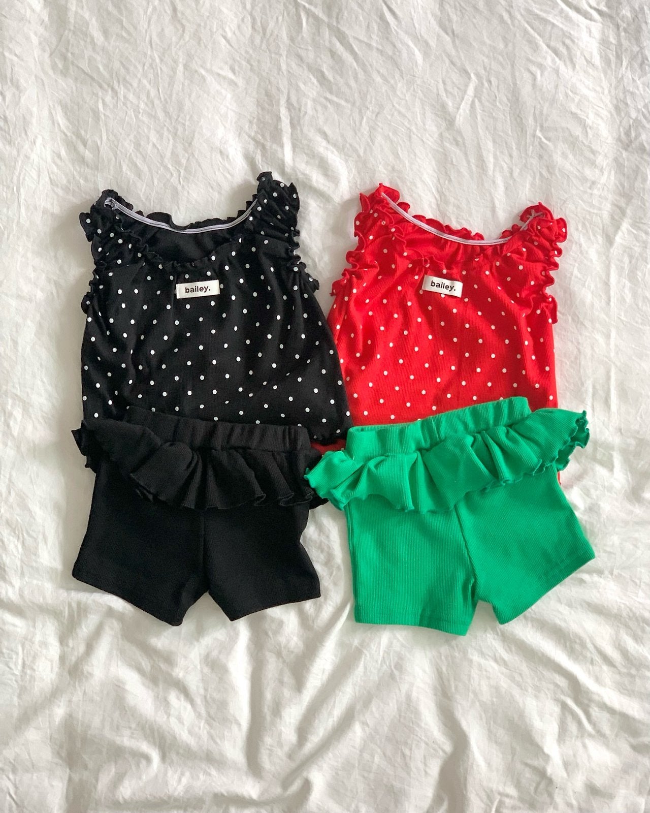 Bailey Polka Dot Ruffle Top & Frill Shorts Set — Kids