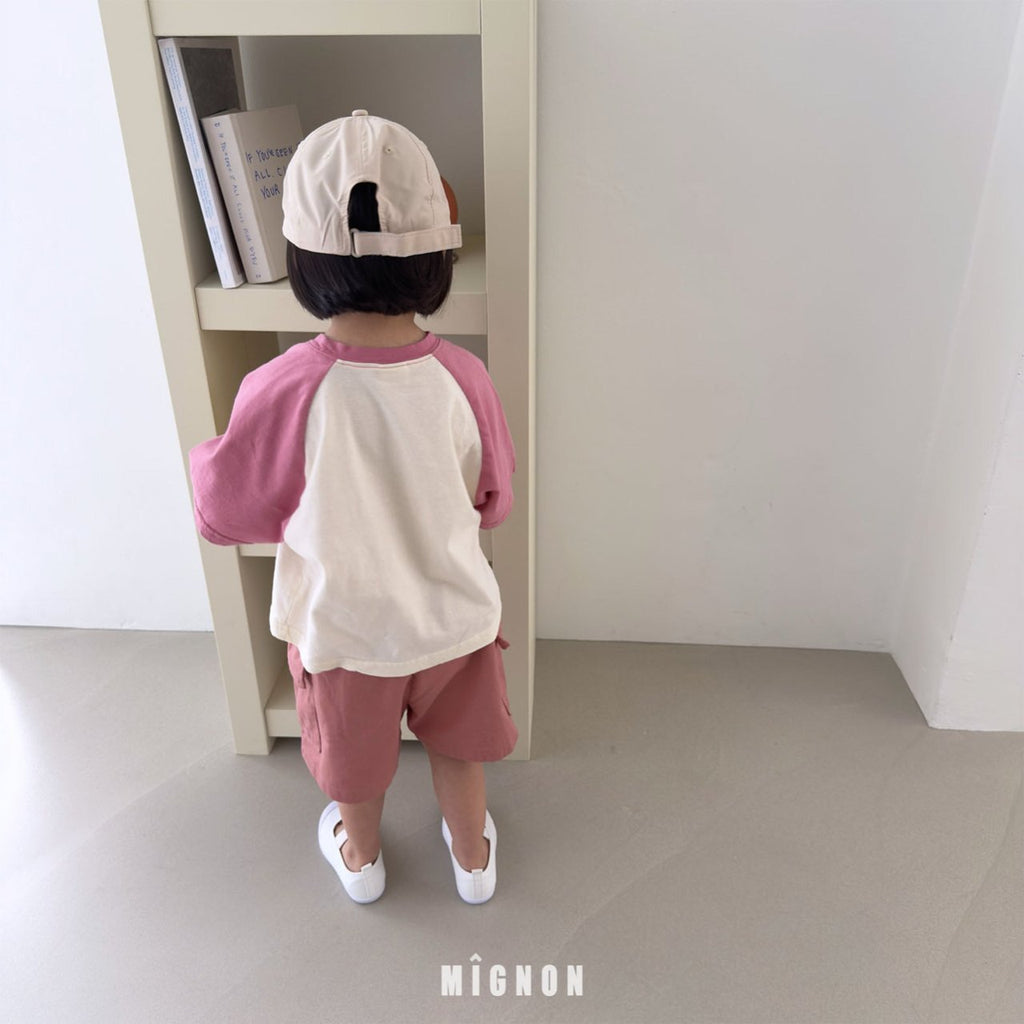 Mignon Milk Graphic Raglan Tee & Cargo Shorts Set — Cotton — Kids
