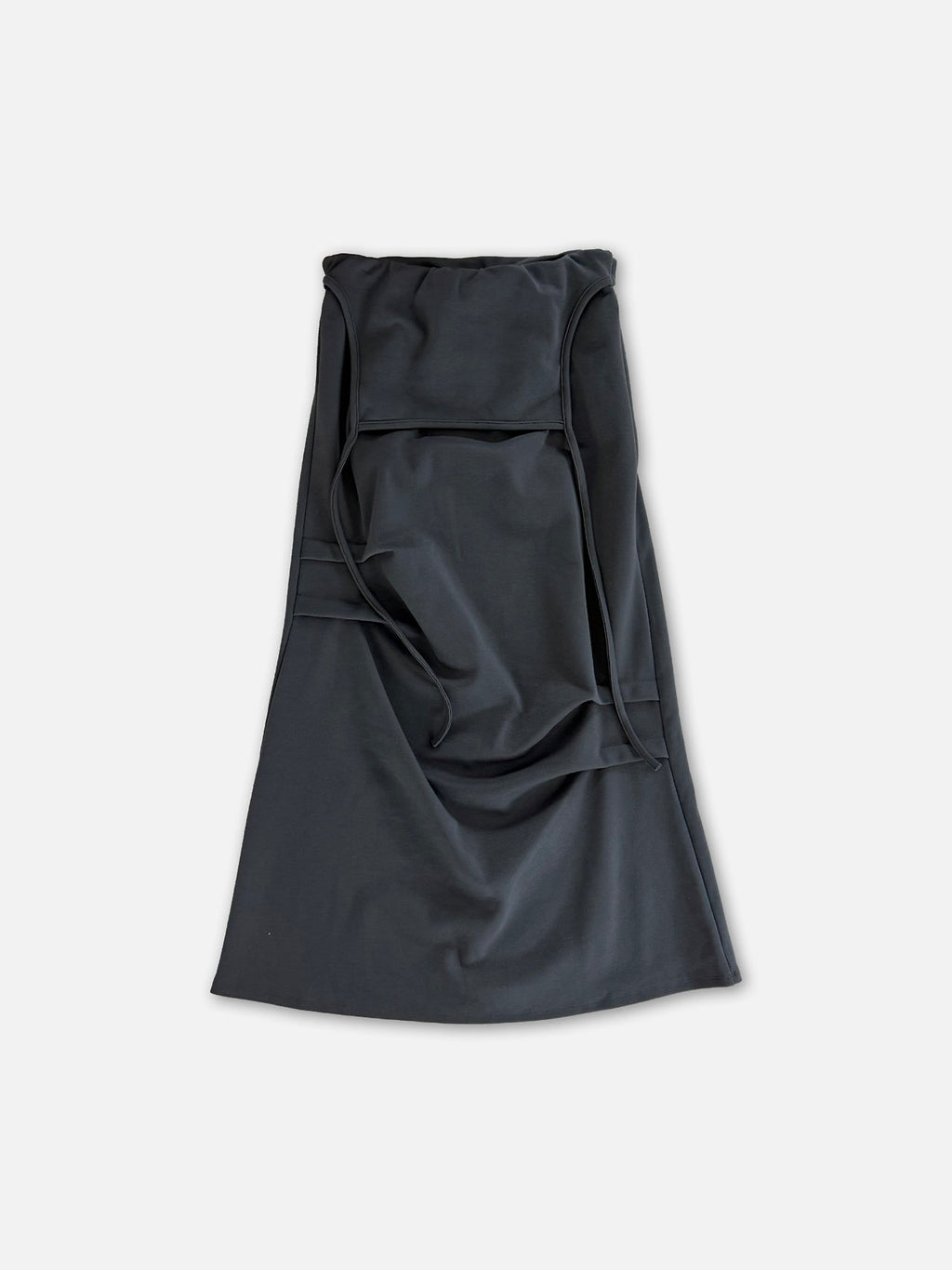 Drawstring Waist Maxi Cargo Pocket Apron Skirt