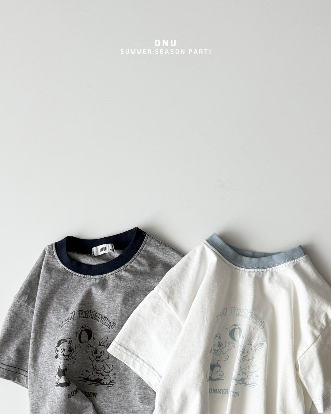 Onu Denim Dungaree Shorts (+ Optional Bunny Bear Graphic Tee) — Kids