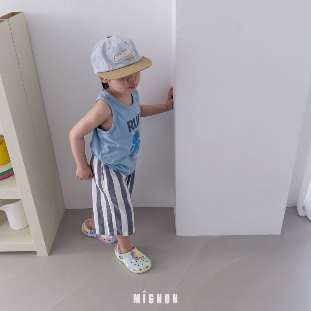 (2pack) Mignon Check Stripe Cotton Wide-Leg Pants — Kids