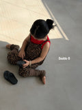 Double.D Leopard Balloon Dungaree Jumpsuit — Kids
