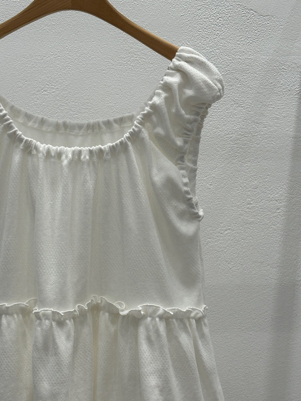 Nue Flash Gathered Sleeve Tiered Ruffle Top