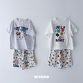 Mignon Animal Graphic Tee & Printed Wide Pants Set — Kids