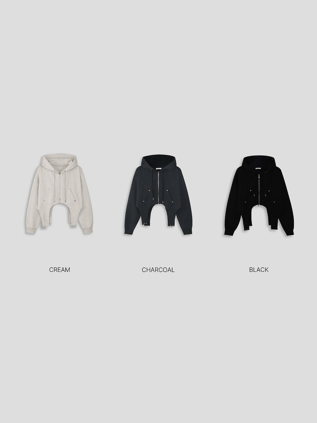 Fringe Hem Hooded Zip-Up Jacket