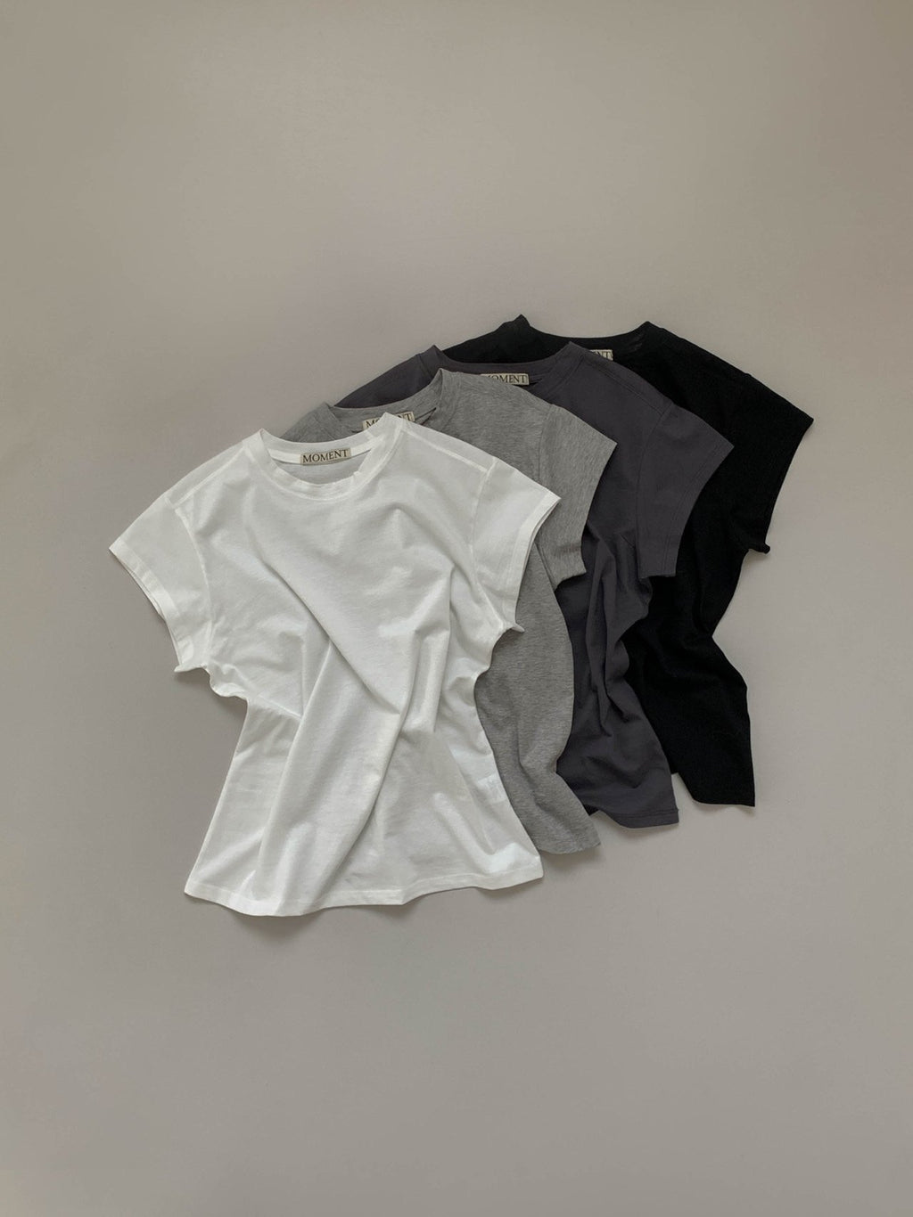 (2Pack) Moment Round Neck Cap Sleeve Basic T