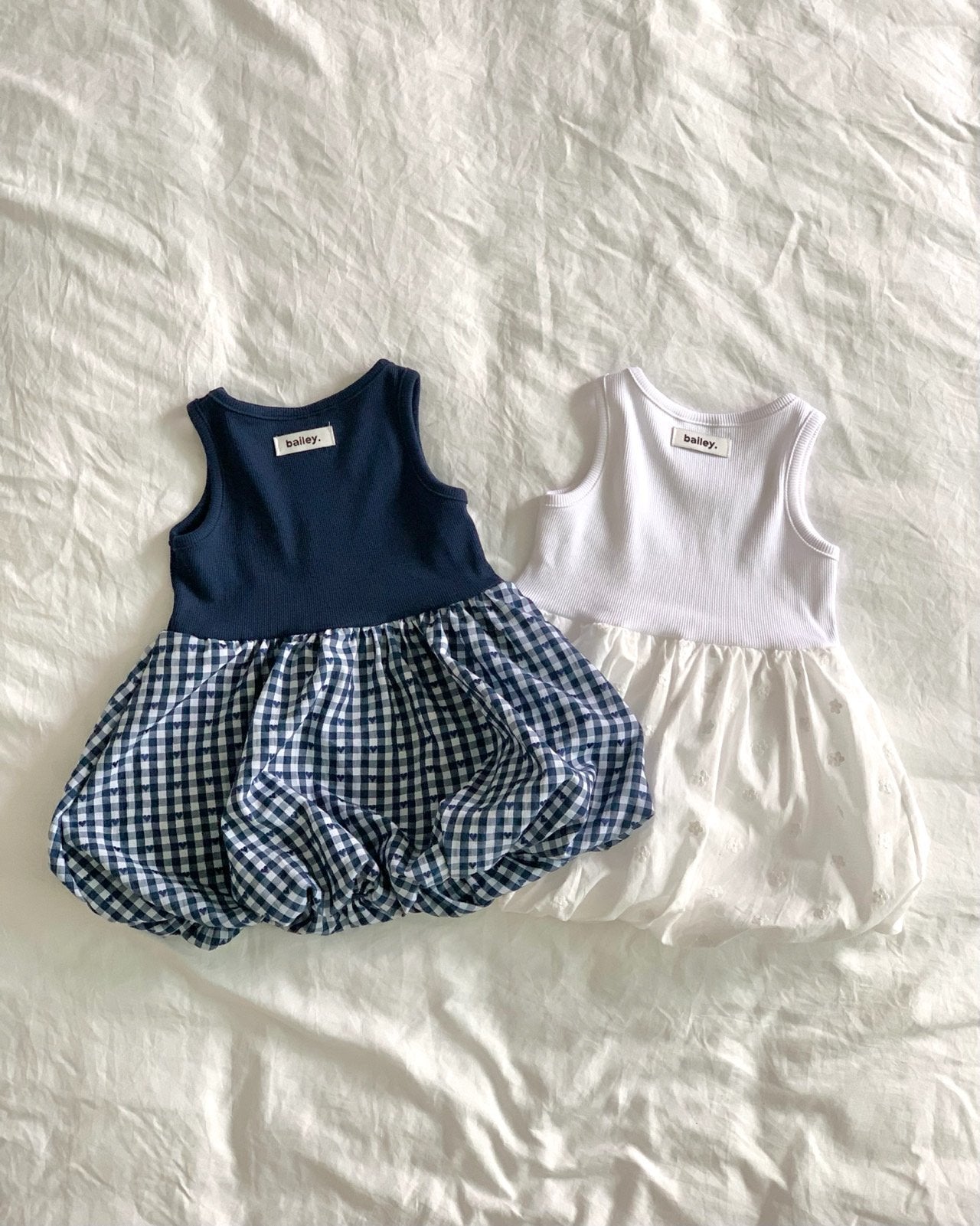 Bailey Ribbed Top Balloon Skirt Dress — Kids