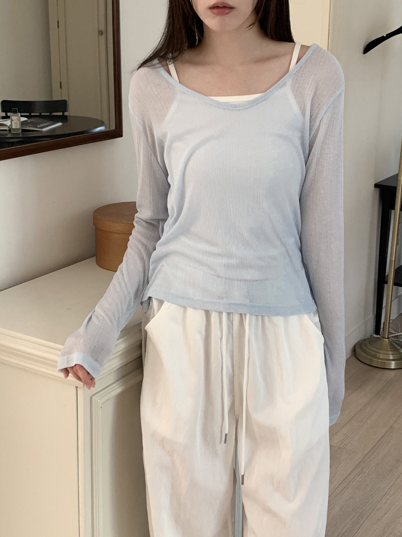 3Pack Flatyou Cooling Textured Crop Long Sleeve Top