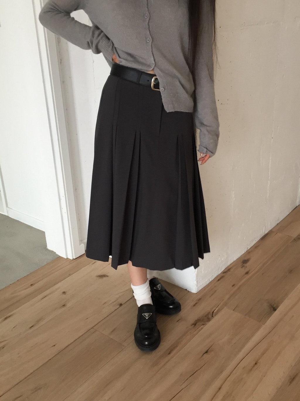 Pleated Midi Skirt