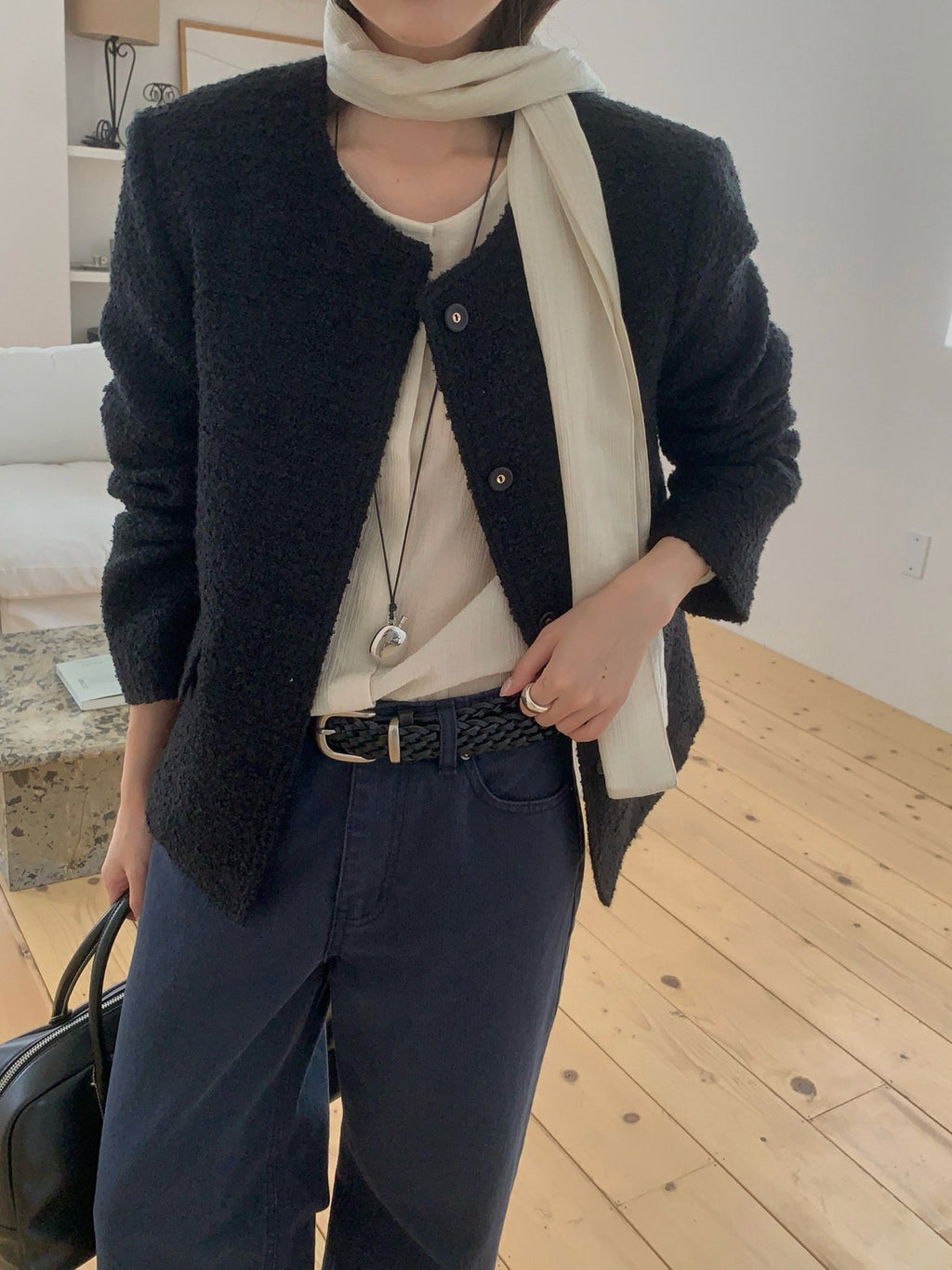 Tweed Jacket with Flap Pockets