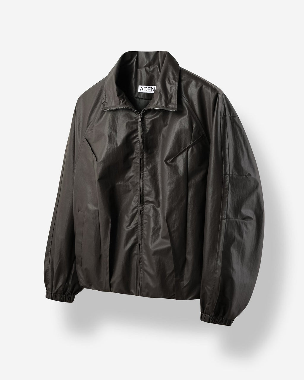 Volume Sleeve Coated Zip Jacket