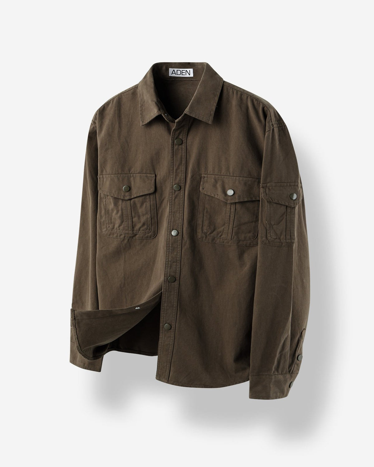 Snap Button Overshirt with Chest Pockets