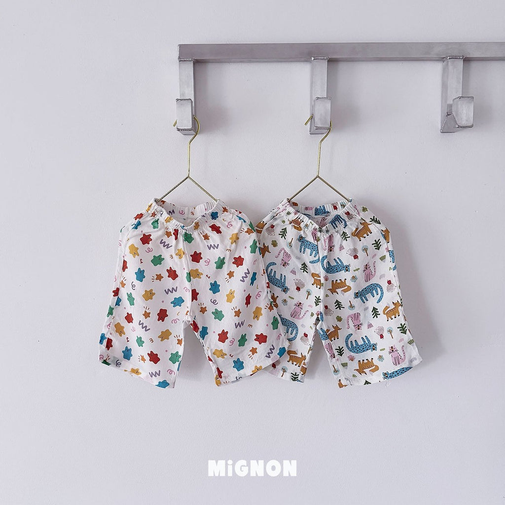 Mignon Animal Graphic Tee & Printed Wide Pants Set — Kids