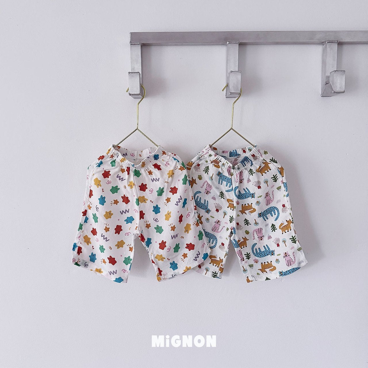 Mignon Animal Graphic Tee & Printed Wide Pants Set — Kids
