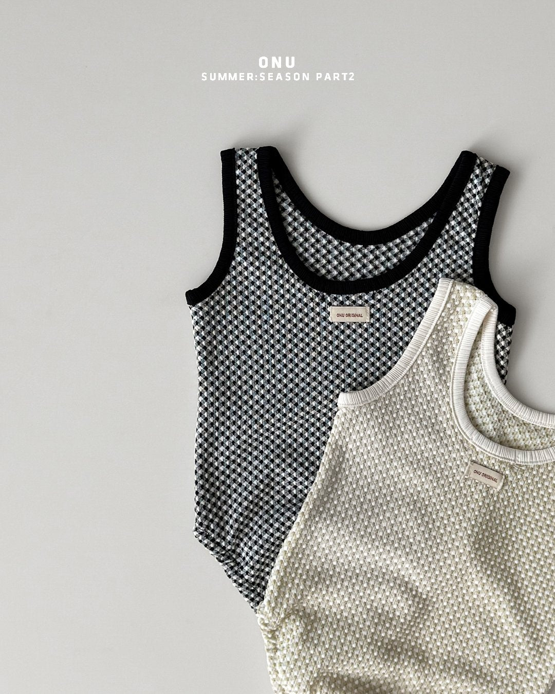 Onu Check Swimsuit (+ Optional Jacquard Beach Shirt & Floral Beach Hood) — Kids