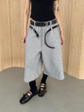 ASKHAKI Double Belt Wide Leg Bermuda Shorts