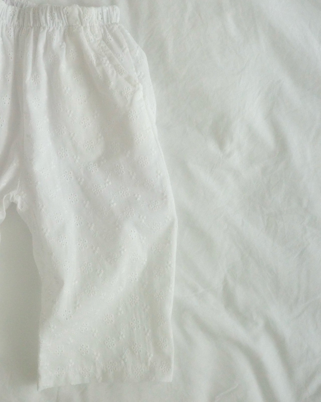 (2pack) Bailey Mother & Child Matching Eyelet Cotton Wide-Leg Pants