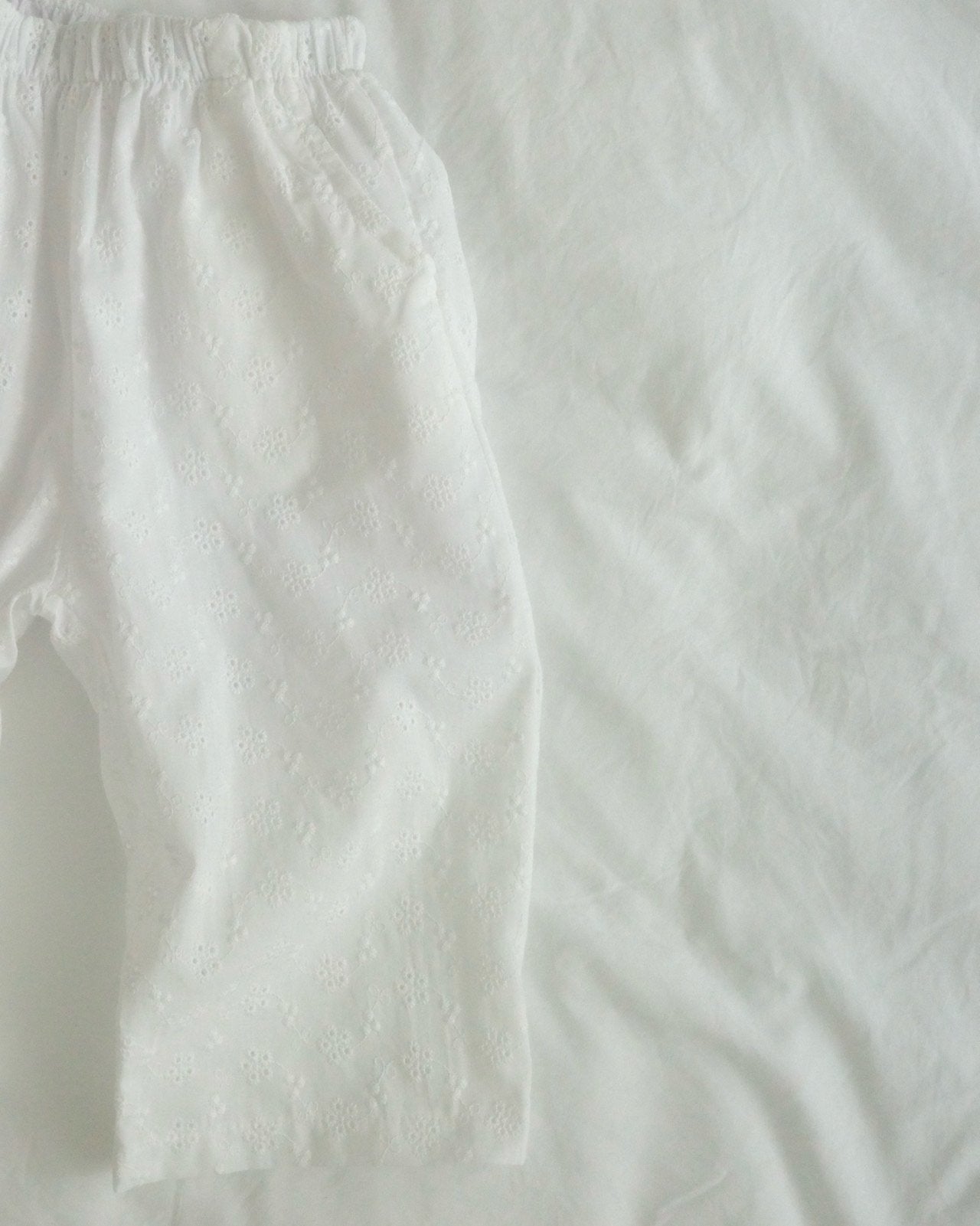 (2pack) Bailey Mother & Child Matching Eyelet Cotton Wide-Leg Pants