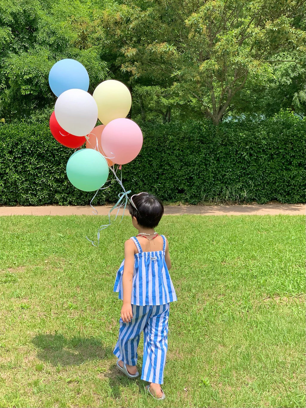 Bailey Stripe Off-Shoulder Ruffle Top & Shorts Set — Kids