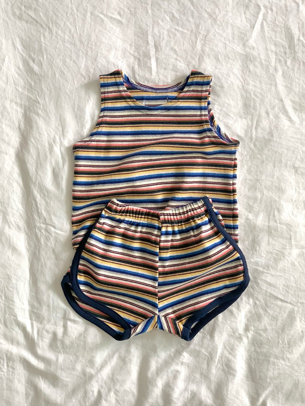 Bailey Multicolour Stripe Sleeveless Top & Shorts Set — Kids