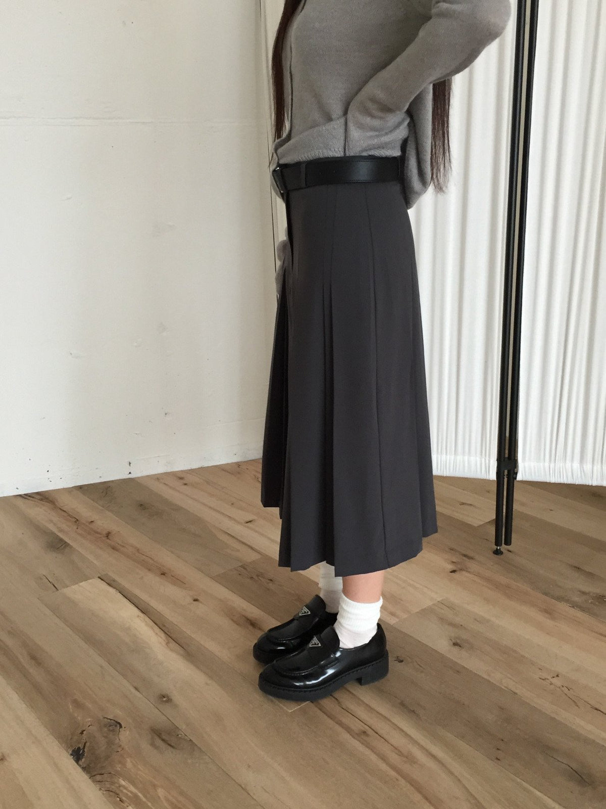 Pleated Midi Skirt