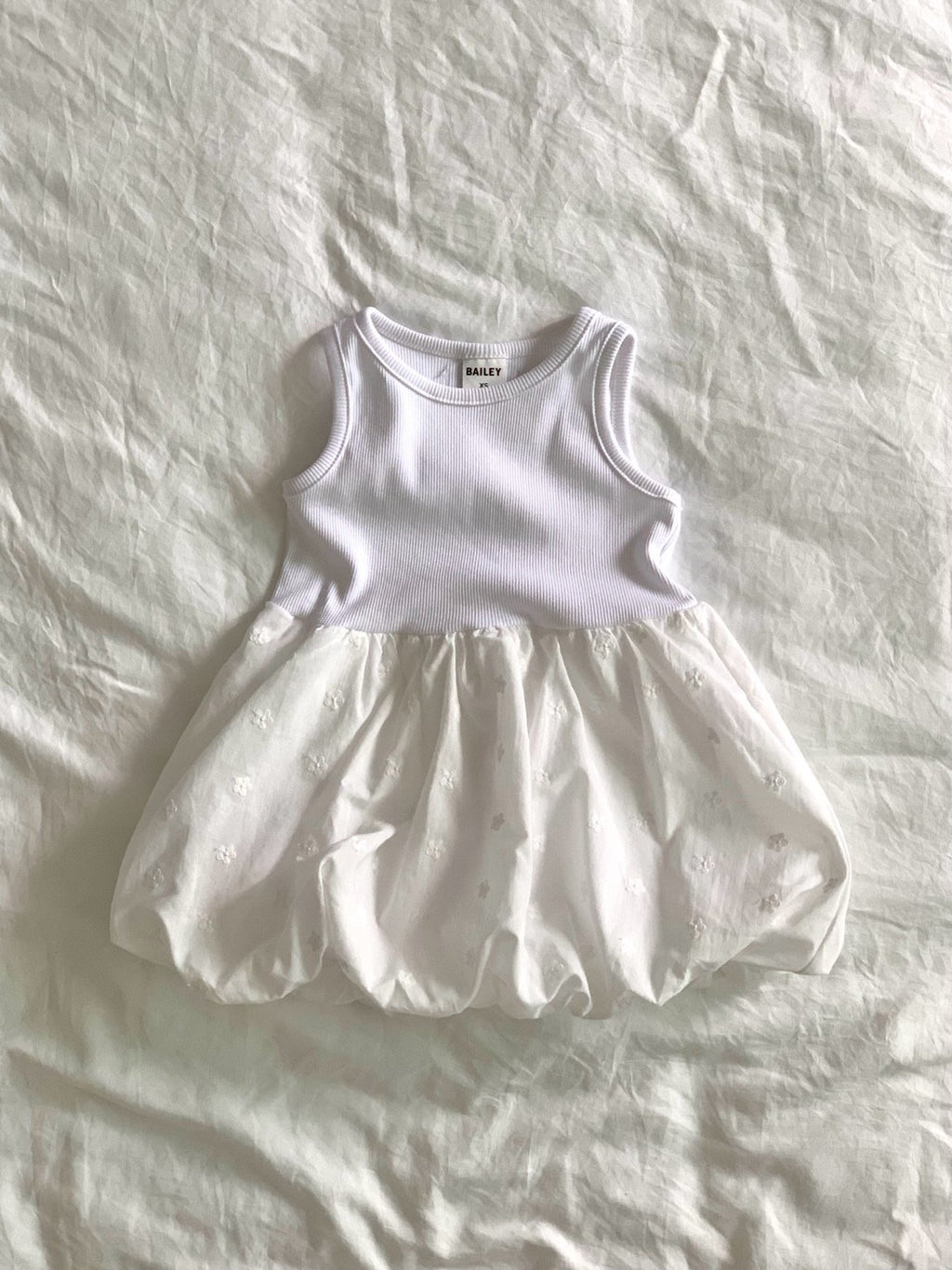 Bailey Ribbed Top Balloon Skirt Dress — Kids