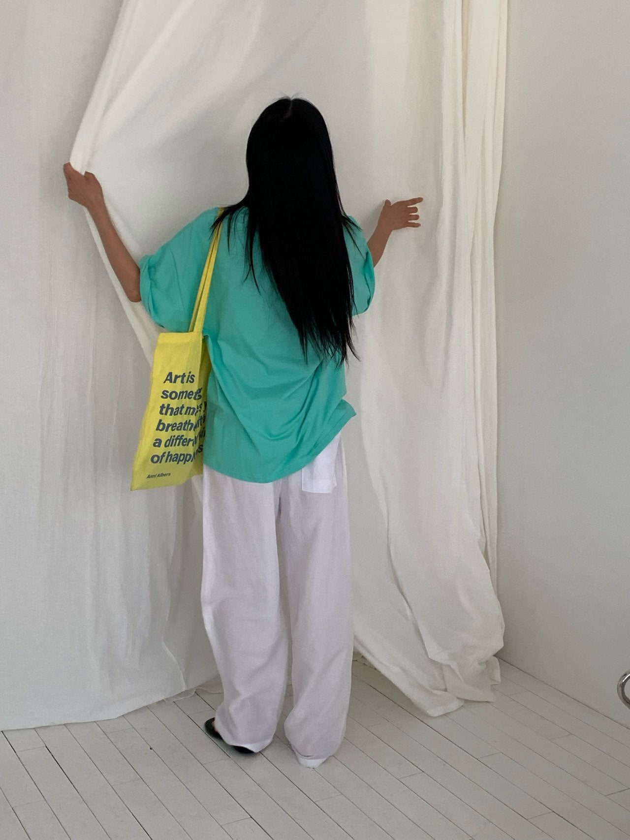 VAARA Linen Wide Leg Trousers with Elasticated Waist