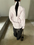 Ivory belted shirt back view