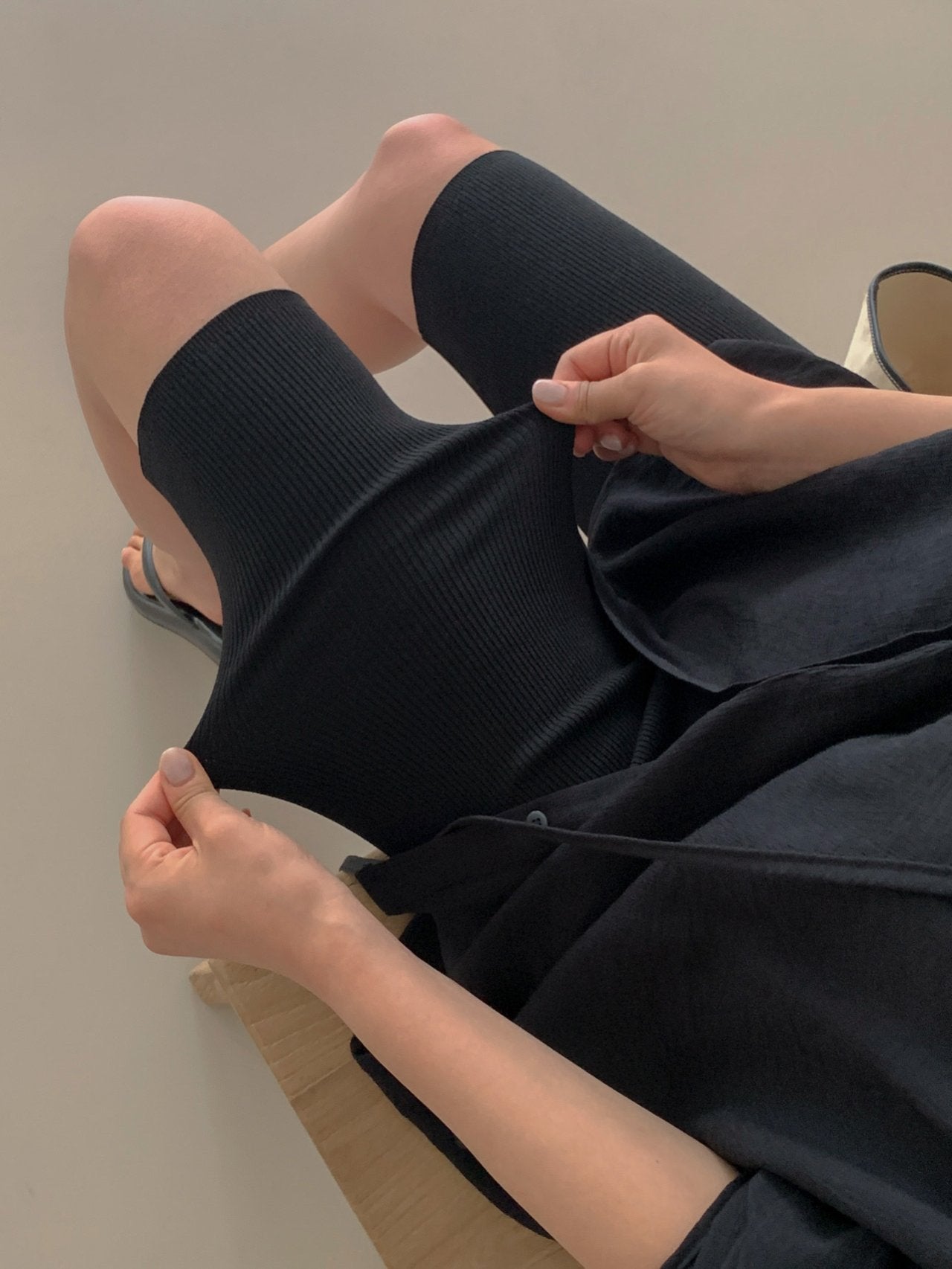 Moment Ribbed Knit Biker Shorts