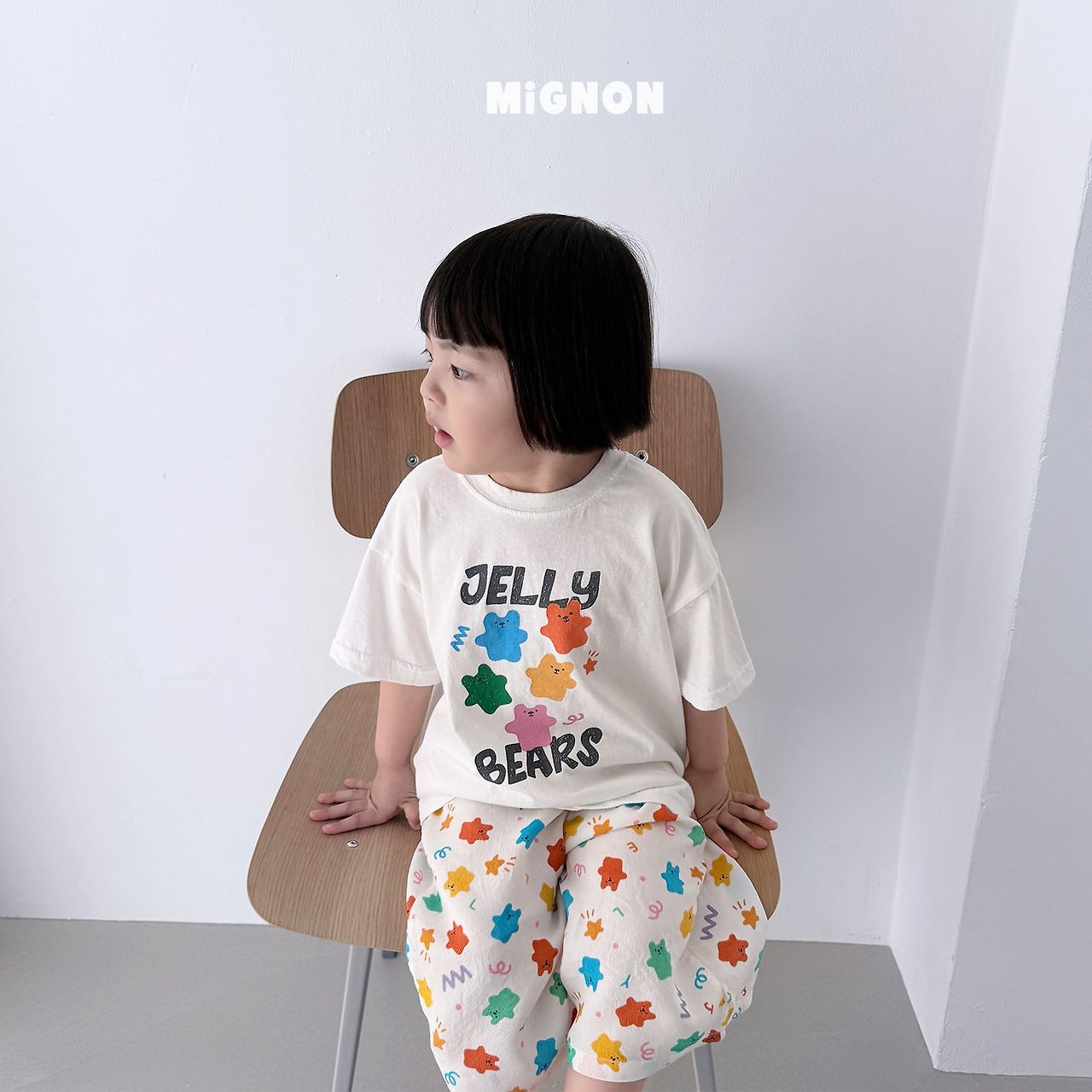Mignon Animal Graphic Tee & Printed Wide Pants Set — Kids