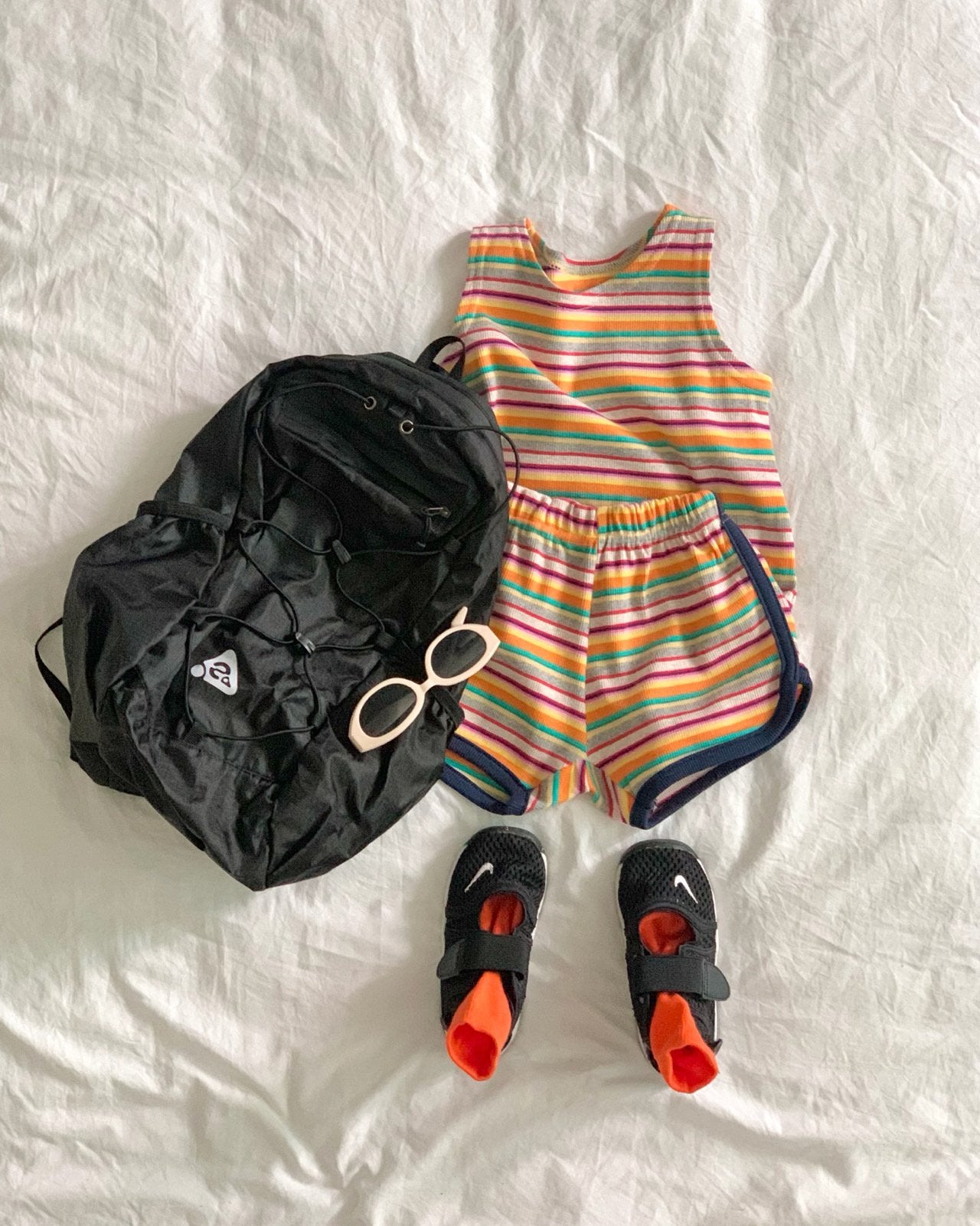 Bailey Multicolour Stripe Sleeveless Top & Shorts Set — Kids