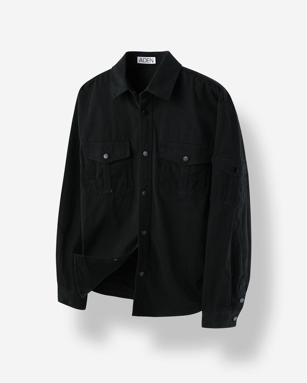 Snap Button Overshirt with Chest Pockets